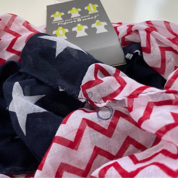 Figure 8 American Flag United State Red White Blue July 4 infinity scarf NWT - Picture 5 of 5
